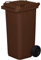 Jestic Cubo de basura 120 240 para basura basura con ruedas de goma silenciosas para recogida diferenciada, reciclaje interior exterior EN840 (120 Litros, Marrón)