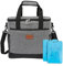 Jiubiaz 25L Kühltasche faltbar, Groß Kühlkorb mit Kühlakku Picknicktasche Isoliertasche Thermotasche Picknicktasche für Lebensmitteltransport, Grau