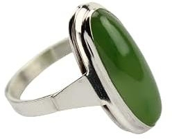 Echte Jade Ring 925 Silber Gr. 20/60