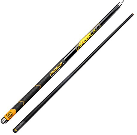 YRU Taco de Billar Fibra De Carbono 1/2 Taco De Piscina De Billar Hecha A Mano De Arce A Mano, Muy Bonito Agarre 19-20 Oz(Size:11.8mm,Color:Negro)