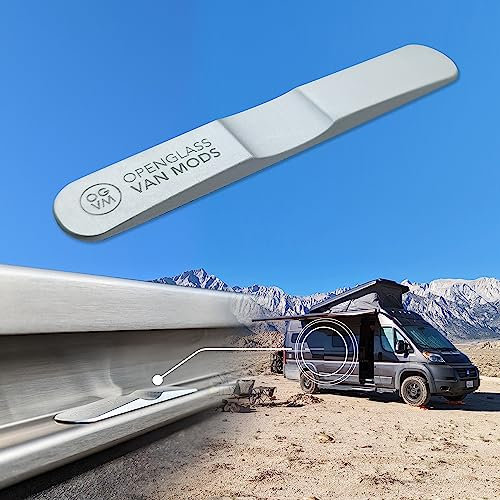 OpenGlass Van Mods Sliding Door Stopper - Universal Fit for Sprinter, Promaster, Transit & More - High Grade Aluminum Door Stop, Van Life Accessories for Privacy w/Easy Install, No Glue