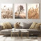 Trayosin 3er Premium Poster Set, Pampasgras, Boho, Beige, Natur, Bäume, Kunstdruck Bilder Set zum Einrahmen, Wandbilder für Schlafzimmer und Wohnzimmer OHNE Rahmen (30x40cm)