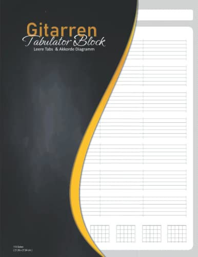 Gitarren Tabulator Block Leere Tabs & Akkorde Diagramm: Ausgezeichnet für Anfänger und Profis.
