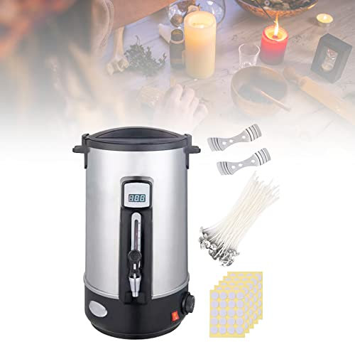 JoliJour Kit de Fabricación para Velas con pico vertedor de calefacción sin obstrucciones 10,8L Derretir cera para hacer velas. Fácil Limpieza para el negocio de jabón de velas de producción a granel