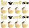 Xsstarmi 36 Pack 2025 Graduation Theme Cupcake Toppers Gold Glitter Class of 2025 Grad Cap Diploma Cupcake Picks for 2025 Graduation Theme Party Cake Decorations