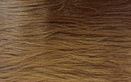 Zottelstoff Largo 0,5m - extra langem Flor/Zottel von 6cm - Ökotex Standard und Waschbar Fellimitat Flokatistoff Kuschelstoff Meterware (Rehbraun)