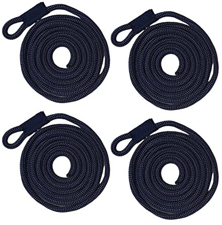 LOVIVER 4Pcs Boat Fender Lines, Inflatable Marine Bumpers Mooring Rope Lines, Blue