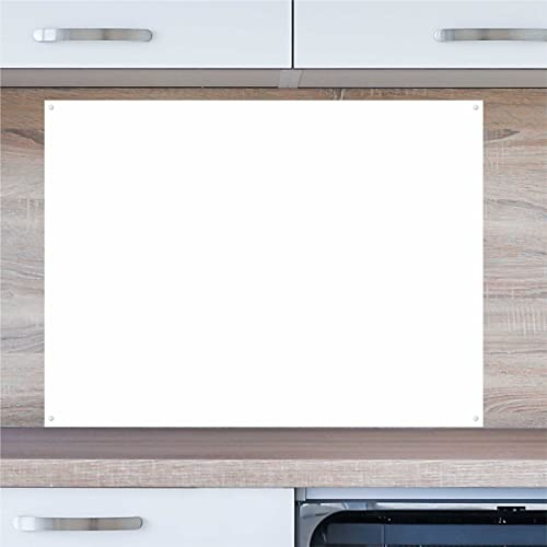 INDIGOS UG Paraspruzzi – Bianco – 90 x 55 cm – Piastra in alluminio composito – Cucina – Pannello posteriore della cucina – Targa – Forno – Specchio per piastrelle – Fornello