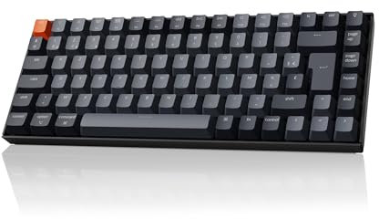 Keychron K2 Clavier de Jeu mécanique sans Fil, 84 Touches 75% Design rétroéclairées par LED Blanches Rechargeables USB-C Clavier Filaire Bluetooth, Gateron G Pro Switch Rouge