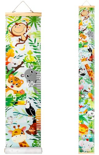 HIFOT Messlatte Kinder, Tier Meßlatte Kinder Wachstumsmesser Messleiste für mädchen Jungs Kinderzimmer Wand Dekorationen 190cm * 20cm