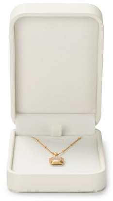 Papten PU Leather Necklace Box with Velvet Lining White