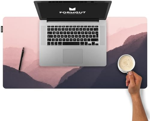 FORMGUT Schreibtischunterlage mit Motiv, Laptop Unterlage, Desk Mat (80x40 cm - Mountains) - Mauspad XXL, Unterlage Schreibtisch Unterlegmatte, Tischunterlage für Gaming, Büro, Homeoffice