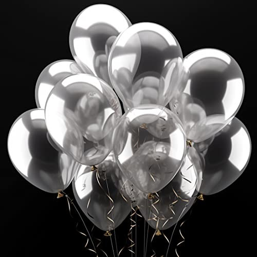 Luftballons Transparente, 60 Stück 12 Zoll Transparente Latex Ballons, Durchsichtige Helium Ballon, Partyballon Dekorationen für Geburtstag Babyparties Hochzeit Valentinstag Graduierung Kommunion