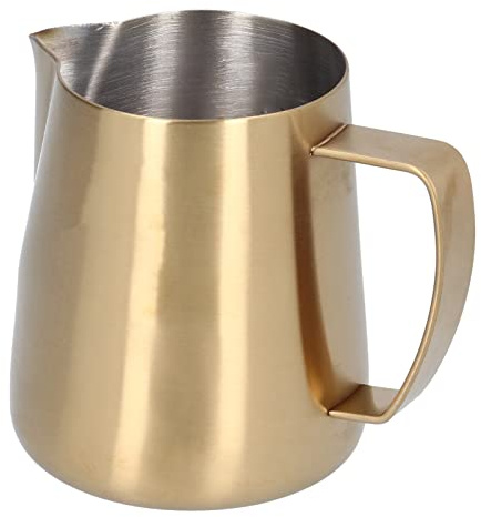 Brocca per schiuma di latte in acciaio inossidabile, tazza per schiuma di latte moka con brocca per caffè a vapore con motivo a cigno per uso domestico Oro 400 ml