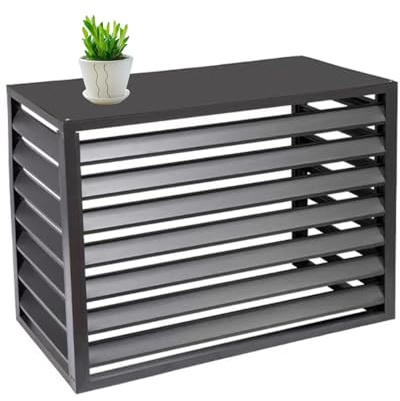 Slxzpl Abdeckung Für Klimaanlage Schutzgitter Für Klimaanlagen Und Wärmepumpen Aluminiumlegierungs Verkleidung Klimaanlagen Abdeckung Mülltonnenbox Gartenbox Müllbox(Gray,100x50x70cm)