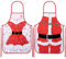 Xmtiom Delantal de Navidad Rojo para Cocina - Adultos - Decoraciones Navideñas para Fiesta Festiva - 2 Piezas (A1)