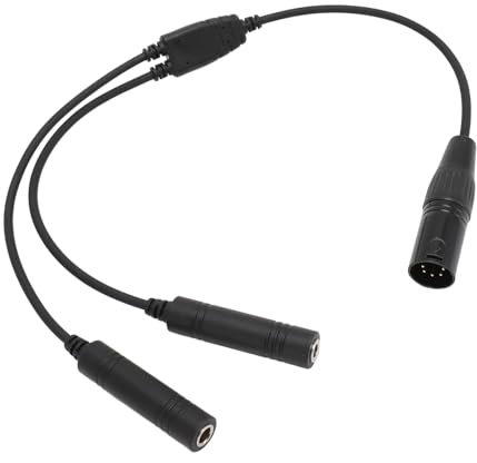 GA Dual Plug to for 5 Pin XLR Headphone Adapter, GA Dual Female to for XLR Male Headset Adapter, GA to XLR Cable Adapter for Most of Aviation Headsets, Plug and Play