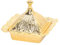 Bol de Service doré, Bol Turc de Fête en Alliage de Zinc doré de Forme Mini Quadrate Vintage avec Couvercle Anti-poussière pour Ornement de Bureau, Sucrier, Pot à Condiments,