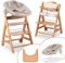 hauck Seggiolone Beta+ Newborn Set - Seggiolone Evolutivo in Legno, con Sdraietta Neonati 2in1 (Dondolo Neonati), Cuscino Seduta, Vassoio - Naturale | Winnie The Pooh