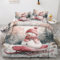 Bettwäsche 140x200 Weihnachten Motiv - Schneemann Bettbezug und 1 Kissenbezug 70x90, Weiche Bügelfreie Mikrofaser Deckenbezug 2er Set mit Reißverschluss, Wendebettwäsche & Deko M&-6254