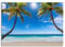 Paul Sinus Wandbild 100x70cm – Atemberaubender Strandblick mit Palmen – Leinwandbild und Holzrahmen