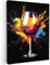 MuchoWow© Bilder 50x70 cm Wohnzimmer Deko Modern Wandbild Kunstdruck auf Leinwand Bild Schlafzimmer über Bett Room Decor Geschenke Wein - Glas - Graffiti - Aperitif - Rot - Farbe