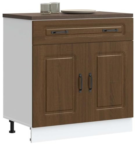 Somanki Küchenunterschrank Kalmar Braun Eichen-Optik Holzwerkstoff, Küchenzeile, Küchenmöbel, Küchenunterschränke, Küchenblock - 853504