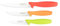 Rockingham Forge 3 Piece 8007 Essentials Range Utility Knife Set, Includes 9cm Paring Knife, 11cm Steak Knife & 12cm Utility Knife, Green, Orange and Red Handles