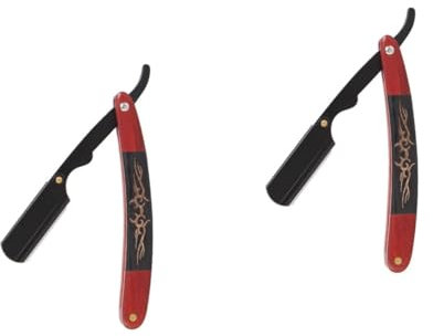 FRCOLOR 2stücke Rasiermesser Mit Vintage-design Faltbare Klingenhalterung Für Bartpflege Und Für Täglichen Gebrauch Und