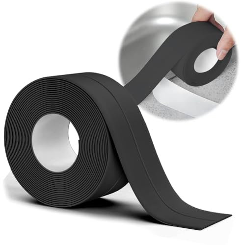 Weichsockelleiste Sockelleiste Selbstklebend Sockelleisten Schwarz - 16 x 16mm 12m PVC Flexible Knickleiste, Küchenabschlussleiste, für Badewannen, Badezimmer, Küche