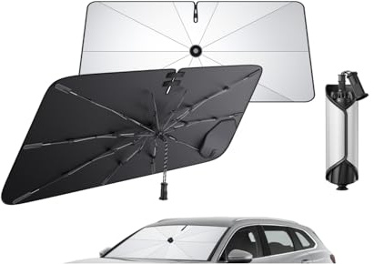 ECOZEN Sonnenschutz Auto Frontscheibe Innen VW Passat B9 Facelift 2024 2025 2026 Faltbar Maßgefertigte Sonnenblende Vorne Auto Sonnenschirm Selbsthaftend Windschutzscheibe Sommer VW Passat B9 Zubehör