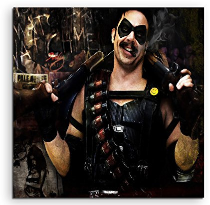 The Comedian Watchmen Leinwandbild in 60x60cm Made in Germany! Preiswerter fertig gerahmter Kunst-Druck zum Aufhängen - tolles und einzigartiges Motiv. Kein Poster oder Plakat!