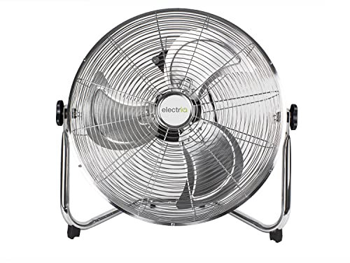electriQ 18 Inch High Velocity Floor Fan - Chrome