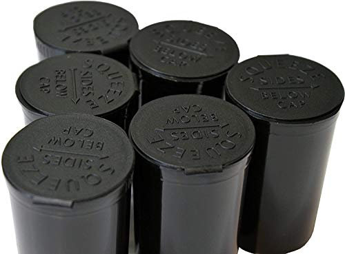 50 x 19 Dram / 80ml POP TOP Squeeze Bottles Container Vials RX - Black - Child Resistant FDA Approved Medical Grade Plastic (PP-BK-50)