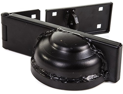 Right Handed 185mm Padlock Protector Hasp - Black Outdoor Lock Guard/Cover