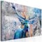 decomonkey Bilder Hirsch 120x80 cm Leinwandbilder Bild auf Leinwand Wandbild Kunstdruck Wanddeko Wand Wohnzimmer Wanddekoration Deko retro Vintage Tiere Hirsche Blumen Holz Textur Aufschriften