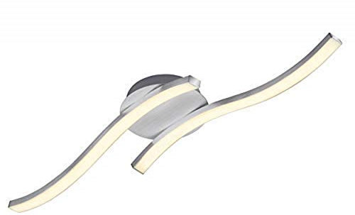 Briloner Leuchten – LED Deckenleuchte, wellenförmige Deckenlampe, 2-flammig, 2 x 6W, warm weißes Licht, 55.4 cm, aluminiumfarbig, Aluminium