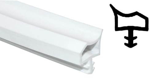 SN-TEC Zimmertürdichtung/Türdichtung/Türgummi SNTD 3002 für 4mm Nut mit Anschlag Nase (5 Meter) Farbauswahl: Schwarz/Weiß/Braun/Dunkelbraun/Beige/Transparent/Grau (Weiß)