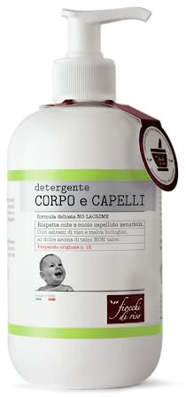 Fiocchi di Riso - Detergente CORPO e CAPELLI TALCO - 400ml - DETERGENZA NEONATI - Rispetta cute e cuoio capelluto sensibili.