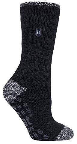 HEAT HOLDERS - Damen Warme Anti Rutsch Stopper Thermo Socken mit ABS Sohle 2.3 TOG (37-42 EU, Black (Juniper))
