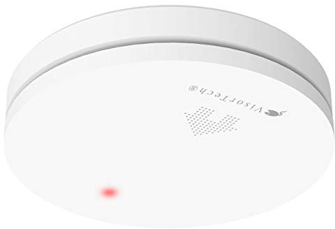 VisorTech Feuermelder 10 Jahre: Fotoelektrischer Rauchmelder, 10-J.-Batterie, Red Dot, Superslim (Rauchmelder mit Langzeitbatterie, Fotoelektrische Rauchwarnmelder, Fotoelektronischer)