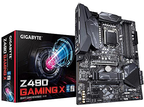 GIGABYTE Z490 Gaming X Intel LGA 1200 ATX Motherboard (11+1 Phases, 2-Way CrossFire Multi-Graphics, USB 3.2 Gen2, Type-A, Dual M.2, RGB FUSION 2.0, Q-FLASH PLUS)
