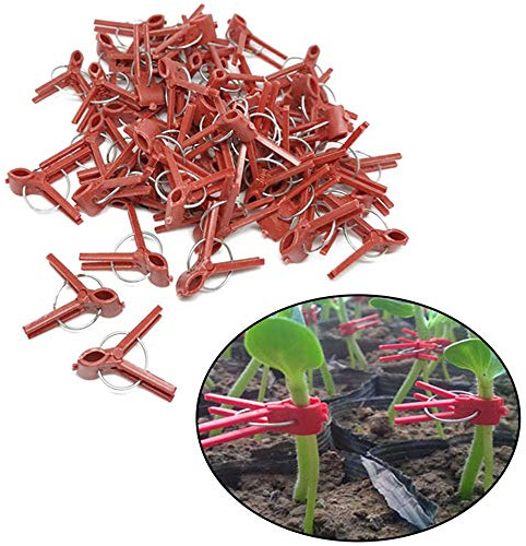 Elionless 100 Stück Kunststoff-Clips mit runder Öffnung, Gartenwerkzeug für Gurken, Auberginen, Tomaten, Wassermelonen