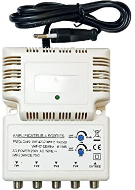 HD4K Amplificatore TNT Blinde 4 uscite amplificatore interno antenna TV 220V-Guadagno 25 dB