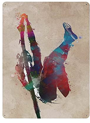 Hdadwy Metall-Blechschild, Aquarell, Sport, Pole, Tresor, Vintage-Blechschild, Wanddekoration, Landhaus, Küche, Zuhause, Garage, Dekoration, 40,6 x 30,5 cm