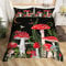 feelingyou Roter Pilz Bettwäsche-Set,Magische Pflanzenschnecke Bettwäsche Set 135x200cm,Dschungel botanisch Betten Set für Kinder Mädchen Teenager 2St.Reißverschluss Mikrofaser