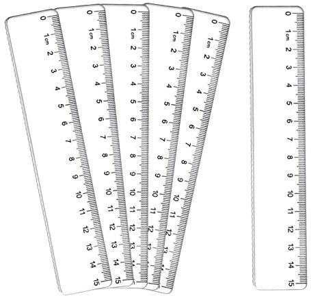 GHEART Plastik Lineal, 6 Stück 15cm Transparentes Lineal Messgerät für Schule, Büro, Zuhause, Geprägte Zentimeter Einteilung