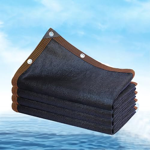 Voile Ombrage,HDPE Toile D'ombrage Pergola Serres Filet D'ombrage,Protection Rayons 80-95% UV Filet D'ombrage,pour La Couverture VéGéTale/Jardin/Voitures/Terrasse/Camping,Noir,3x5m