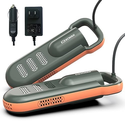 XCMAN Sèche-chaussures portable et sèche-bottes pour bottes de ski, bottes de travail, bottes de pluie, chaussures de tennis, avec ventilateur intégré et chauffage - Ultra silencieux (100 V ~ 240 V)