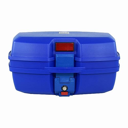 Wnanch Topcase Motorradkoffer, Kofferraum Helmkoffer Passend Für 2 Helme, Top Case Für Fast Alle Gepäckträger Einfach Abnehmbar 47L (Color : Blau)